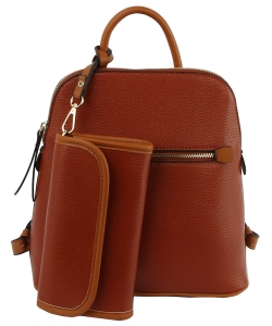 Fashion 2-in-1 Backpack LQF050 BROWN